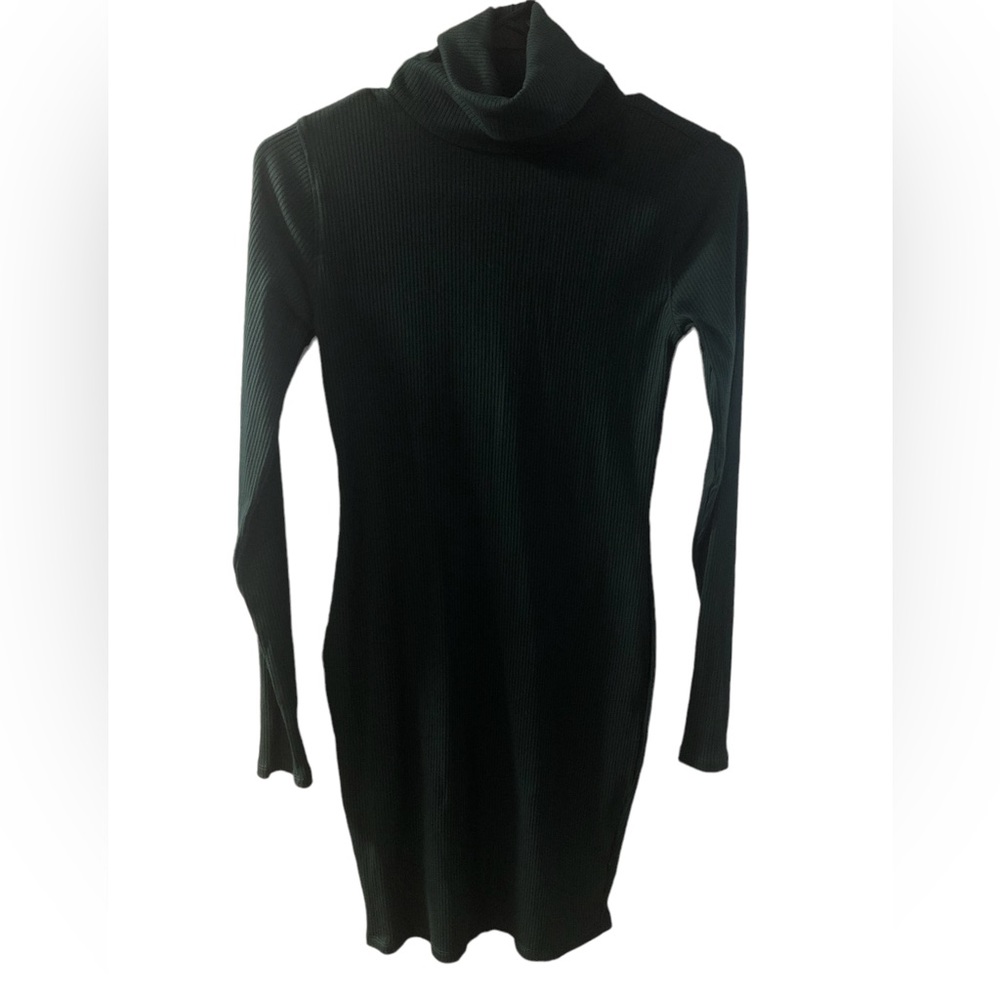 Wild fable forest green turtle neck ribbed dress Sz S NWT